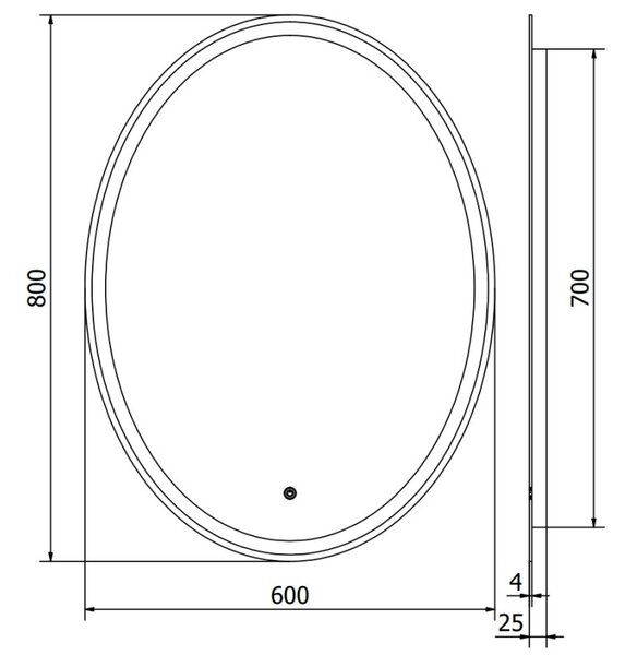 Mexen Elz osvetlené kúpeľňové zrkadlo 60 x 80 cm, LED 6000K, proti hmle - 9802-060-080-611-00