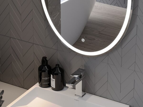 Mexen Elz zrkadlo do kúpeľne s podsvietením 50 x 70 cm, LED 6000K, proti zahmlievaniu - 9802-050-070-611-00