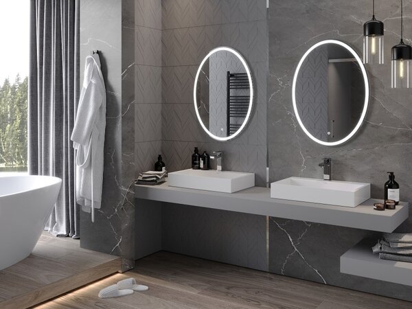 Mexen Elz osvetlené kúpeľňové zrkadlo 60 x 80 cm, LED 6000K, proti hmle - 9802-060-080-611-00