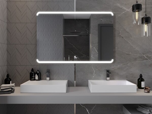 Mexen Nida podsvietené kúpeľňové zrkadlo 120 x 80 cm, LED 6000K, proti hmle - 9806-120-080-611-00