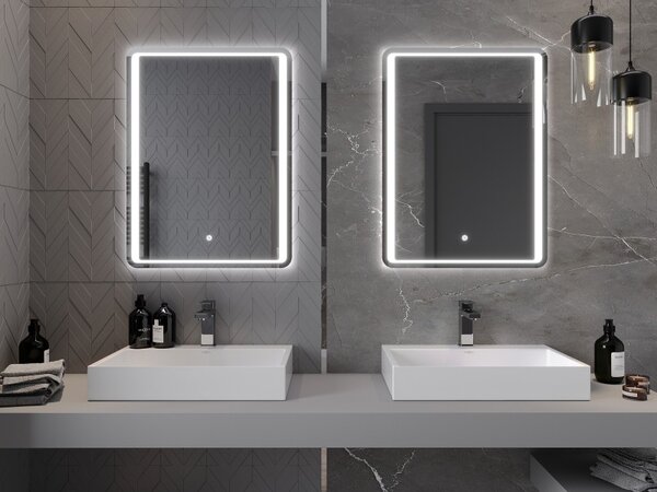 Mexen Zusa kúpeľňové zrkadlo s podsvietením 60 x 80 cm, LED 6000K, proti hmle - 9808-060-080-611-00
