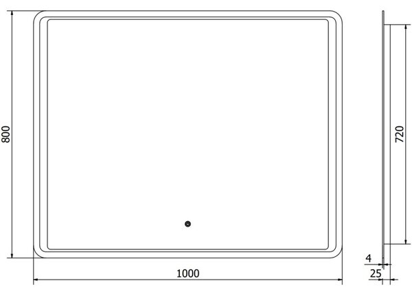 Mexen Zusa zrkadlo do kúpeľne s podsvietením 100 x 80 cm, LED 6000K, proti zahmlievaniu - 9808-100-080-611-00