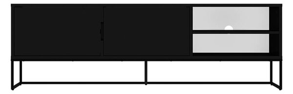MUZZA TV stolík s poličkou pili 176 x 57 cm čierny