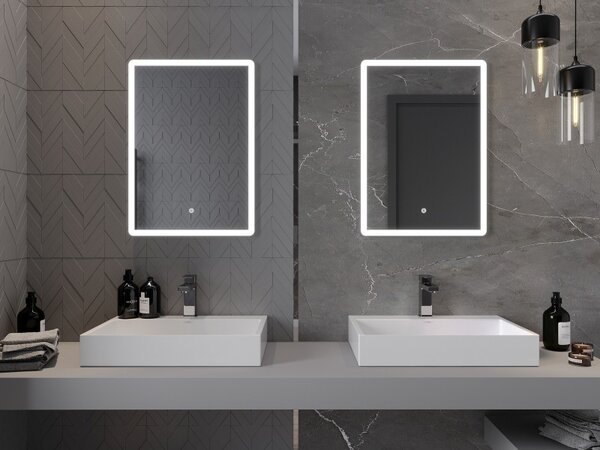 Mexen Navia osvetlené kúpeľňové zrkadlo 50 x 70 cm, LED 6000K, antifog - 9803-050-070-611-00