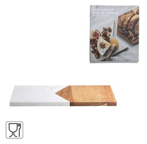 Servírovacia doska z dreva a mramoru GUSTA 30 cm