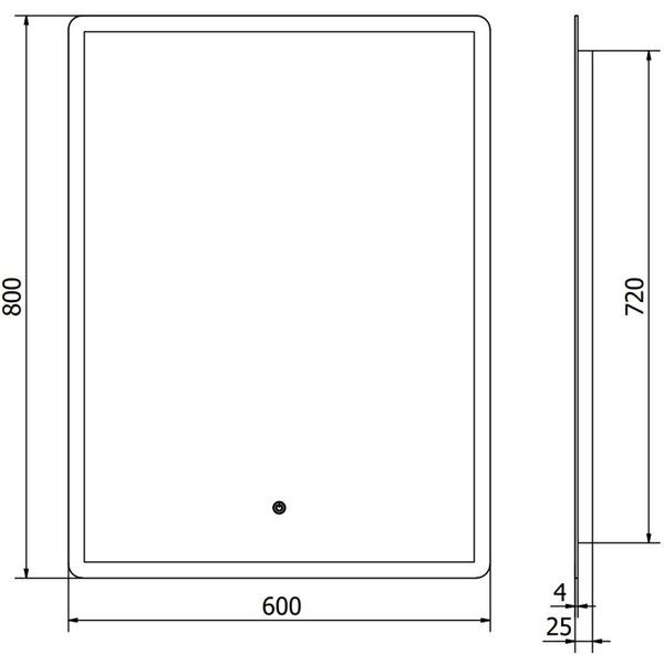 Mexen Navia osvetlené kúpeľňové zrkadlo 60 x 80 cm, LED 6000K, proti pareniu - 9803-060-080-611-00