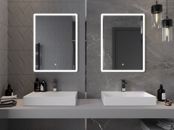 Mexen Navia osvetlené kúpeľňové zrkadlo 60 x 80 cm, LED 6000K, proti pareniu - 9803-060-080-611-00