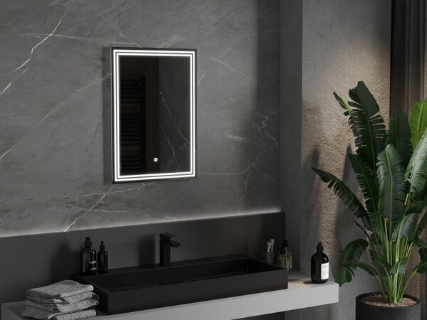 Mexen Taco podsvietené kúpeľňové zrkadlo 50 x 70 cm, LED 6000K, proti zahmlievaniu - 9805-050-070-611-00