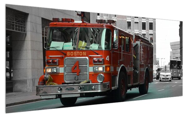 Obraz hasičského auta (120x50 cm)