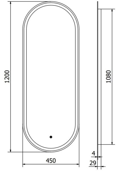 Mexen Bono osvetlené kúpeľňové zrkadlo 45 x 120 cm, LED 6000K, proti zahmlievaniu - 9816-045-120-611-00