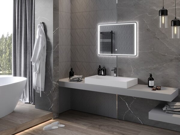 Mexen Zusa kúpeľňové zrkadlo s podsvietením 80 x 60 cm, LED 6000K, proti zahmlievaniu - 9808-080-060-611-00