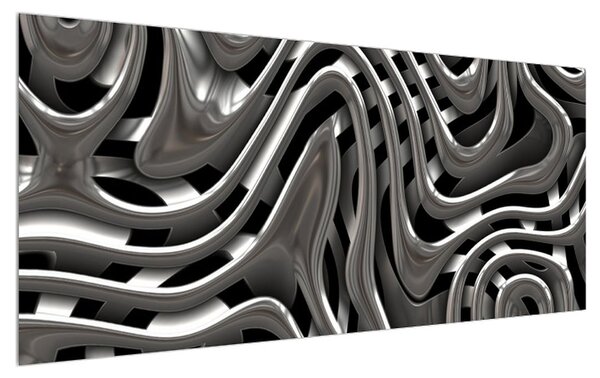 Abstraktný čiernobiely obraz (120x50 cm)