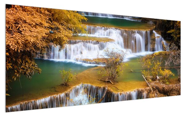 Obraz rieky s vodopádmi (120x50 cm)