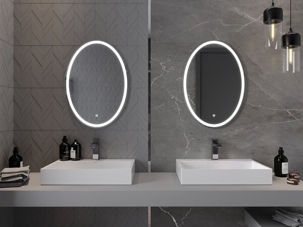 Mexen Elz zrkadlo do kúpeľne s podsvietením 50 x 70 cm, LED 6000K, proti zahmlievaniu - 9802-050-070-611-00