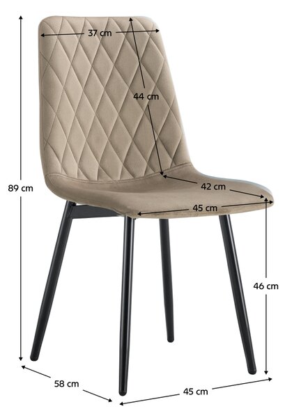 KONDELA Jedálenská stolička, hnedá Velvet látka/kov, DARIJA NEW