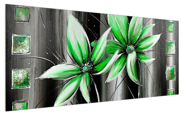 Moderný obraz kvetov (120x50 cm)