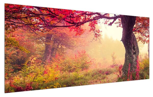 Obraz jesennej lesnej krajiny (120x50 cm)
