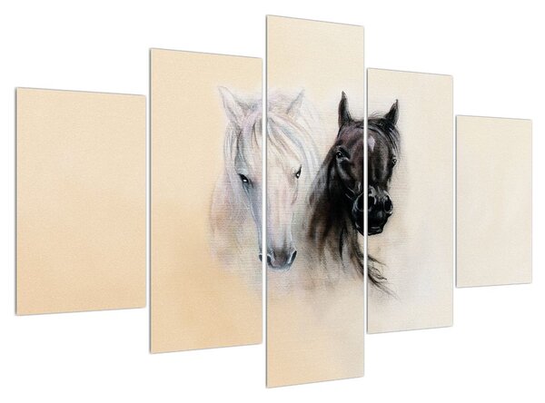 Maľovaný obraz koní (150x105 cm)