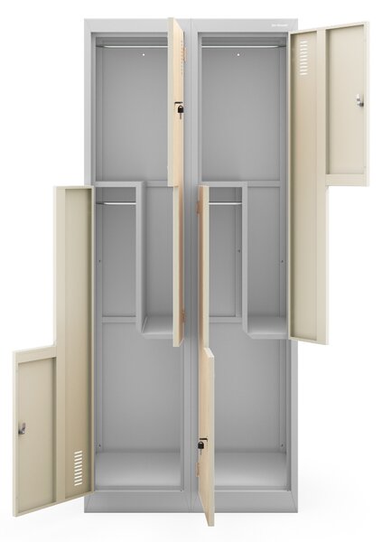 Šatníková skriňa typu L sivá / dub sonoma: Eco Design JULIA, 800 x 1850 x 450 mm