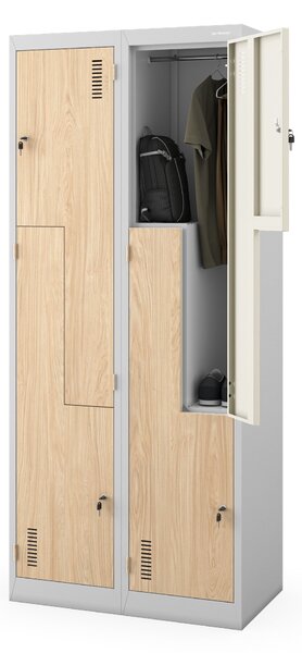 Šatníková skriňa typu L sivá / dub sonoma: Eco Design JULIA, 800 x 1850 x 450 mm