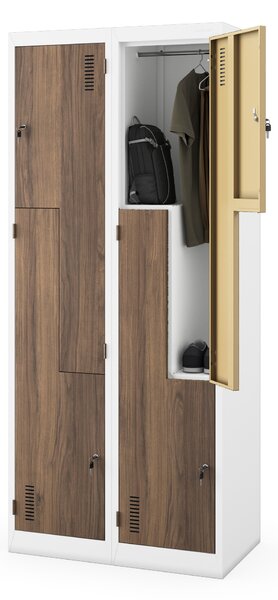 Šatníková skriňa typu L biela / orech: Eco Design JULIA, 800 x 1850 x 450 mm