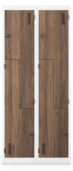 Šatníková skriňa typu L biela / orech: Eco Design JULIA, 800 x 1850 x 450 mm