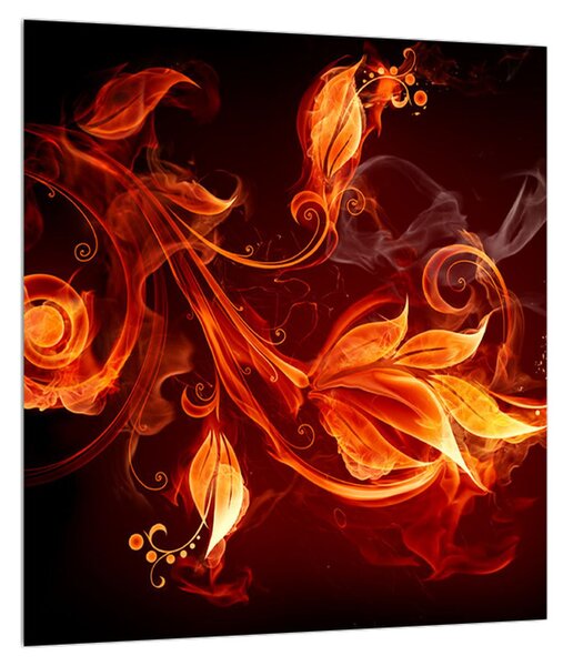 Obraz kvetov v ohni (30x30 cm)