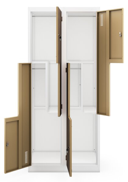 Šatníková skriňa typu L biela / orech: Eco Design JULIA, 800 x 1850 x 450 mm