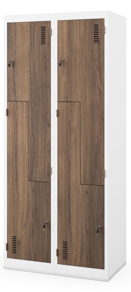 Šatníková skriňa typu L biela / orech: Eco Design JULIA, 800 x 1850 x 450 mm