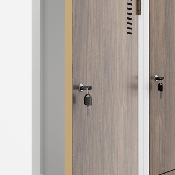Šatníková skriňa typu L biela / orech: Eco Design JULIA, 800 x 1850 x 450 mm