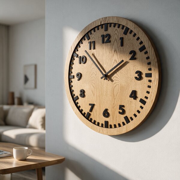 3D Dubové drevené hodiny Siena 30cm-50cm-80cm