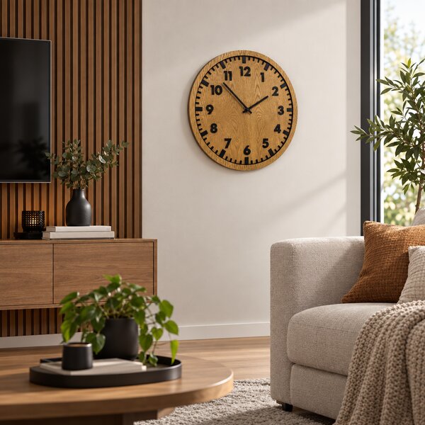 3D Dubové drevené hodiny Siena 30cm-50cm-80cm