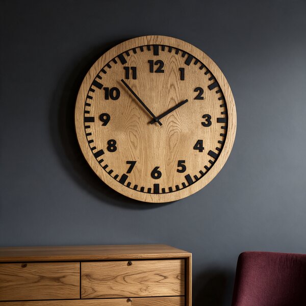 3D Dubové drevené hodiny Siena 30cm-50cm-80cm