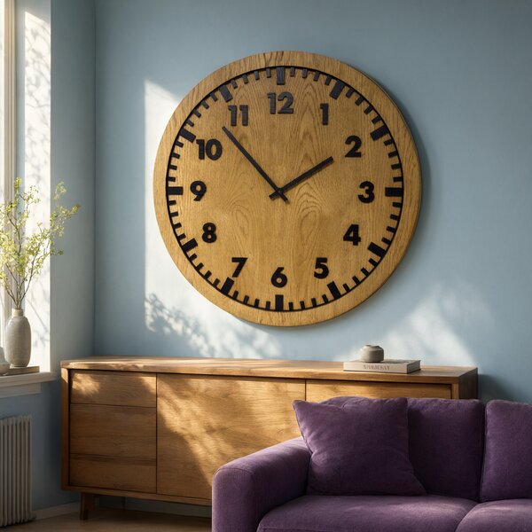 3D Dubové drevené hodiny Siena 30cm-50cm-80cm