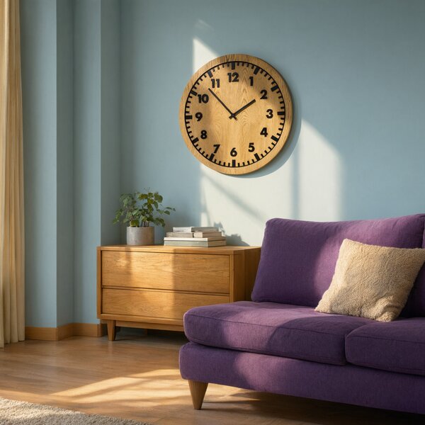 3D Dubové drevené hodiny Siena 30cm-50cm-80cm