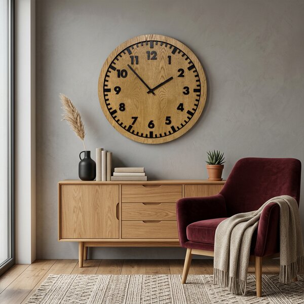 3D Dubové drevené hodiny Siena 30cm-50cm-80cm