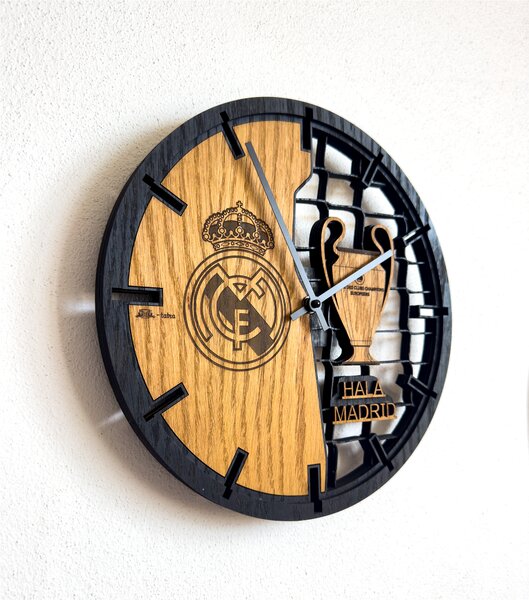 3D Dubové drevené hodiny Real Madrid 30cm-50cm-80cm