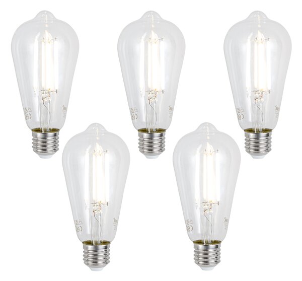 Sada 5 inteligentných stmievateľných LED žiaroviek E27 ST64 číra 7W 806 lm 2700-6500K Zigbee