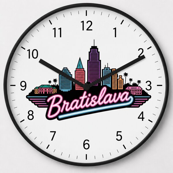 Tiché HDF hodiny - Bratislava Vice City 3mm