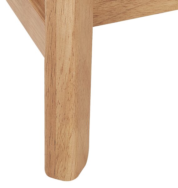Odkladací stolík svetlohnedý MDF stolová doska nohy z kaučukového dreva 50 x 50 cm štvorcový tradičný dizajn