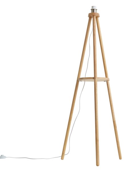 Škandinávska stojacia lampa s trojnožkou drevená - Lou