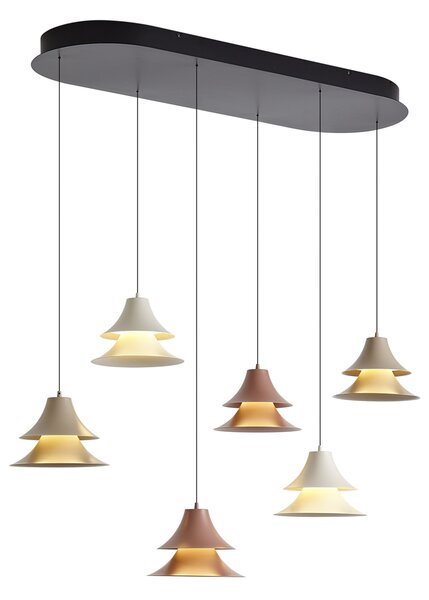 Závesná lampa viacfarebná vrátane LED stmievateľná 6-svetiel Easylift - Witch