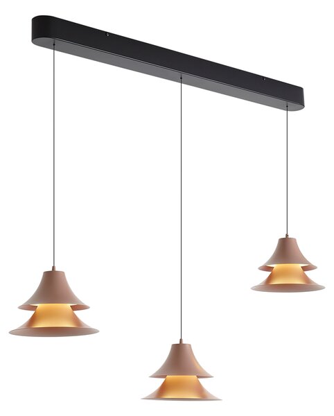 Závesná lampa čierna s mocha farbou vrátane LED 3-stupňové stmievanie 3-svetlá Easylift - Witch