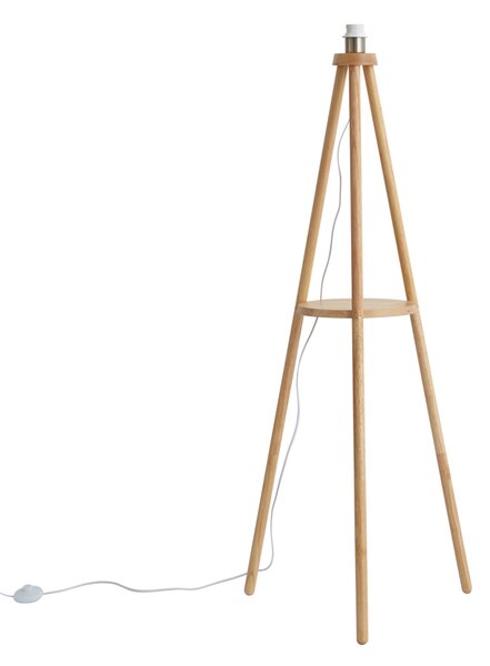 Škandinávska stojacia lampa s trojnožkou drevená - Lou