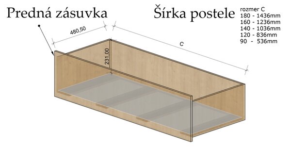 Manželská posteľ T-Tatra Sclavinia - Biela