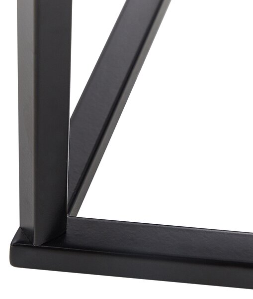 Konzolový stolík čierny a biely tvrdené sklo oceľ 120 x 35 cm efekt mramoru kovové nohy glamour moderná obývačka predsieň