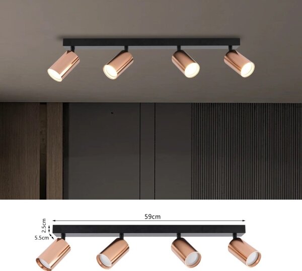 Immax NEO 08303L - Bodové svietidlo PUNTO 4xGU10/9W/230V ružové zlato