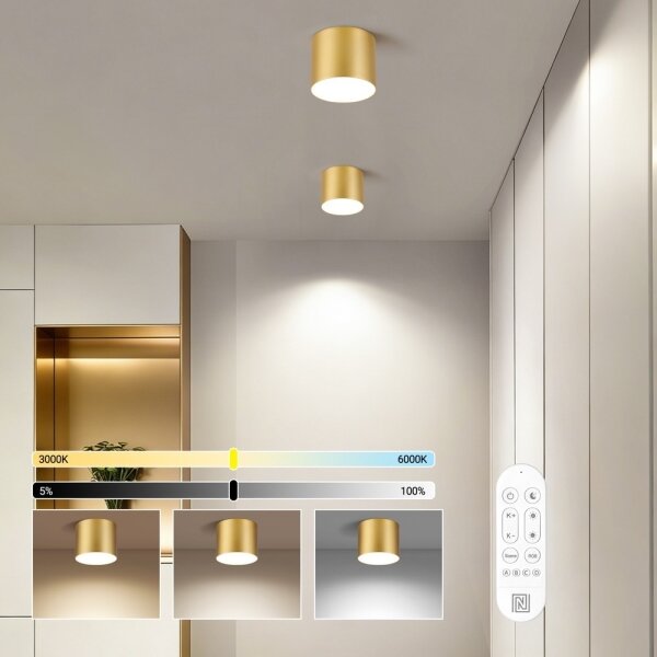 Immax NEO 07317L - LED stmievateľné stropné svietidlo RONDATE 18W/230V 11,5 cm Wi-Fi Tuya zlaté