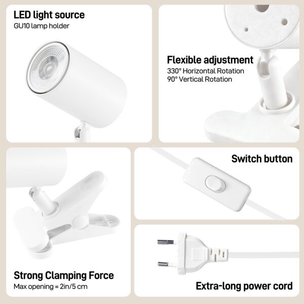 Immax NEO 08292L - Klipová lampa PUNTO 1xGU10/9W/230V biela