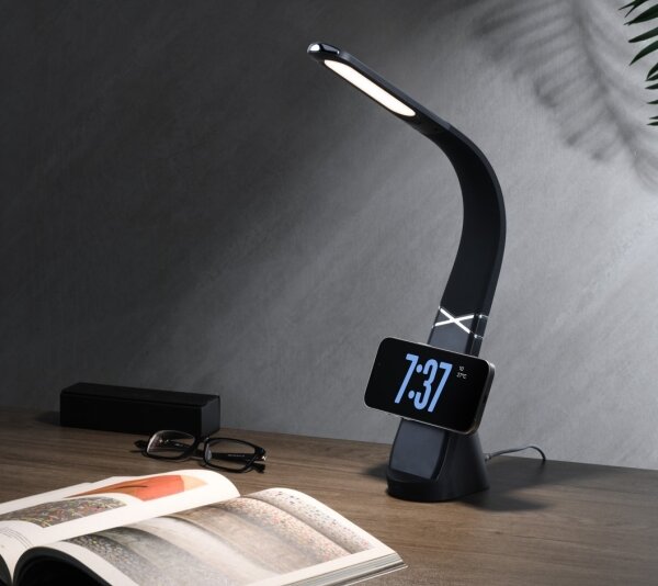 Immax NEO 09110L - LED stmievateľná stolná lampa s bezdrôtovým nabíjaním MAGIC LED/5W/230V čierna